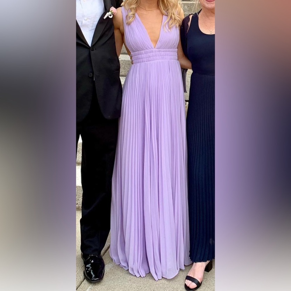 Fame & Partners Lavender Pleated Gown
